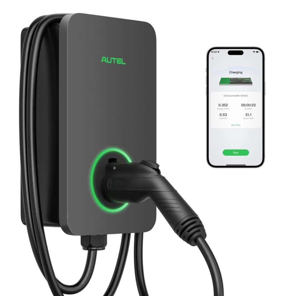 Borne Autel MaxiCharger AC Lite 40A NEMA 14-50 pilotée par application mobile