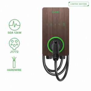 Borne de recharge Autel MaxiCharger AC Lite 50A 12 kW édition limitée fini grain de bois, installation câblée, connecteur J1772